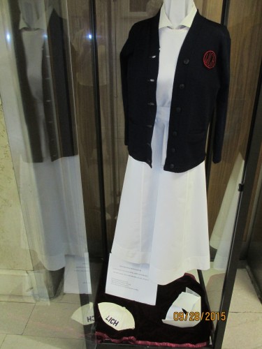 A nurse’s uniform and cap from LICHSON.